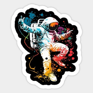 Astronaut Dancing in Space Sticker